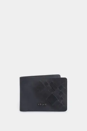 Billetera Lyra de cuero para hombre detalle tejido